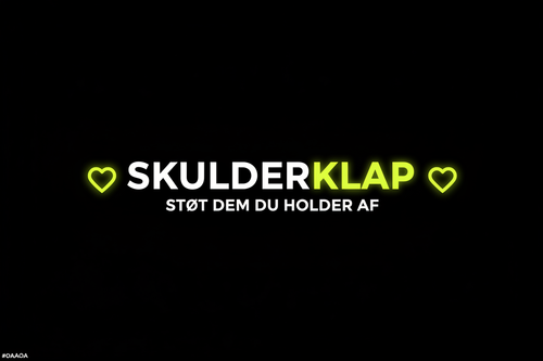 Skulderklap logo på sort baggrund